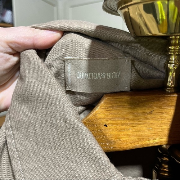 Zadig & Voltaire Men’s Tan Linen Blend Trench Style Coat - Picture 9 of 13